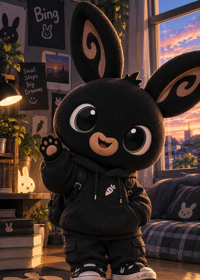 Bing Bunny in Stylish Hoodie