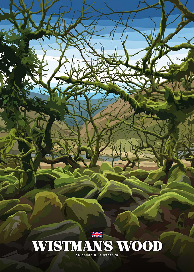 Wistman's Wood Dartmoor Travel Poster