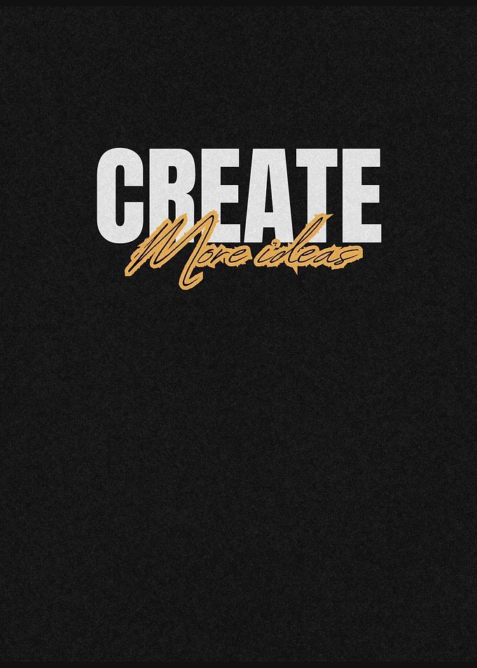 Create More Ideas Motivational Text Art