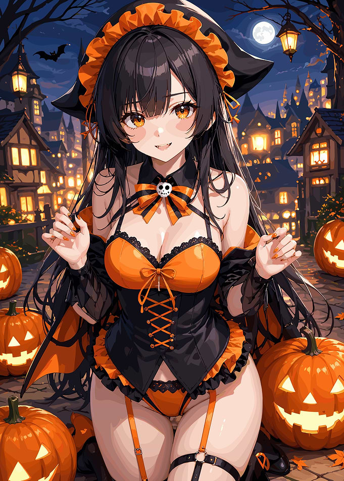 Anime Girl in Halloween Costume