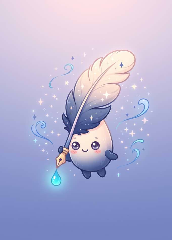 Cute Kawaii Ink Drop Character