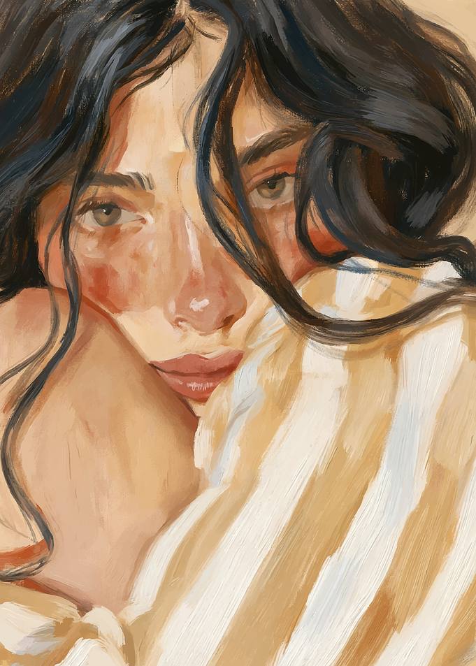 Portrait of a Woman in Stripes