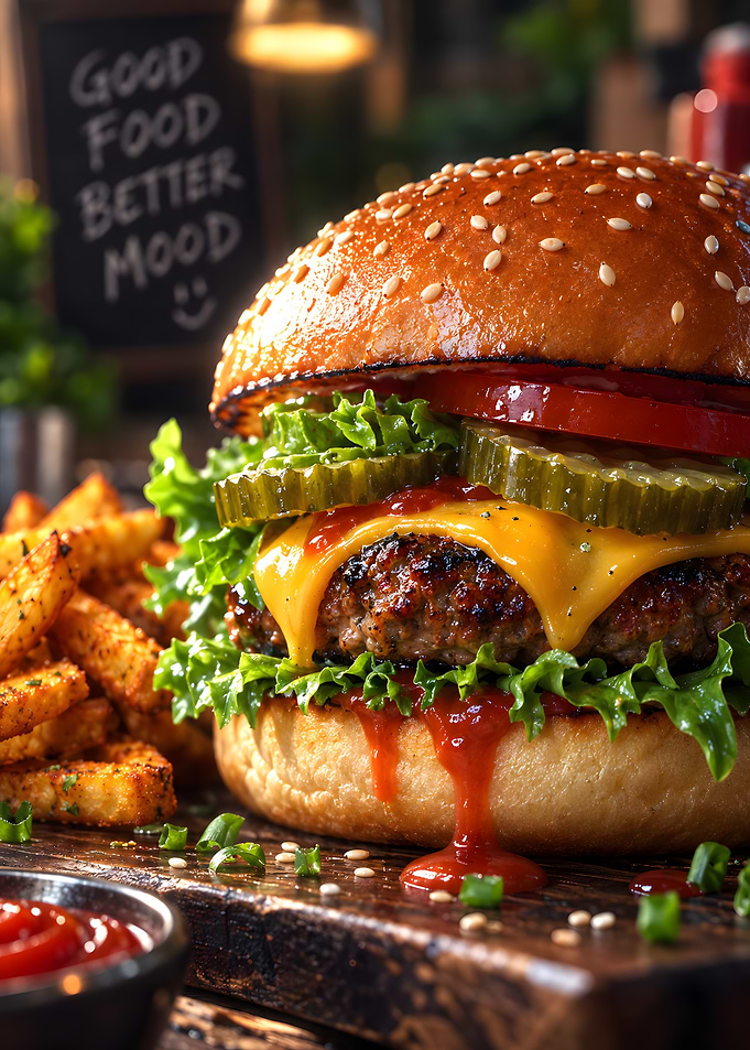 Gourmet Cheeseburger with Fries