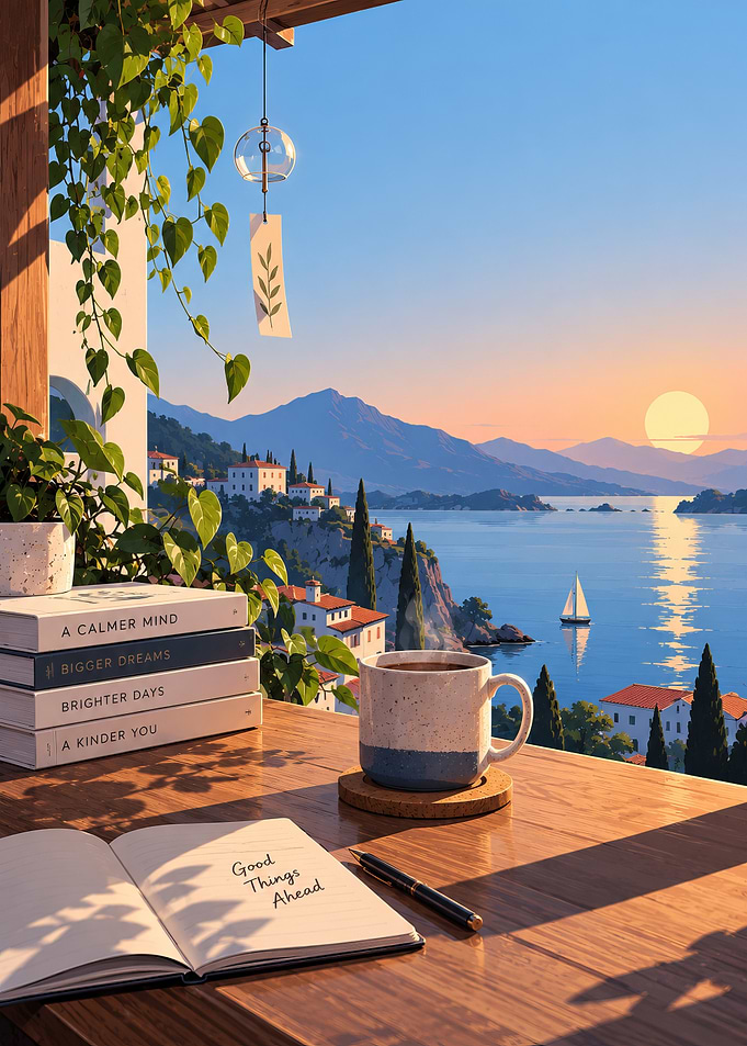 Peaceful Morning View with Coffee