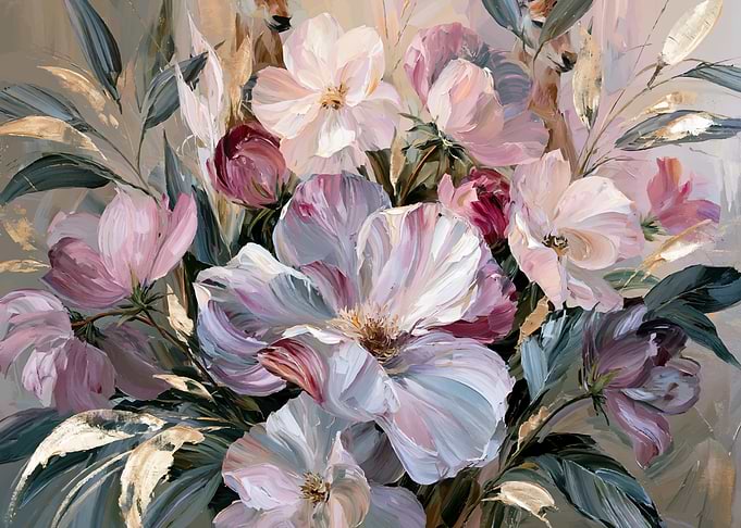 Elegant Impressionist Floral Bouquet Painting