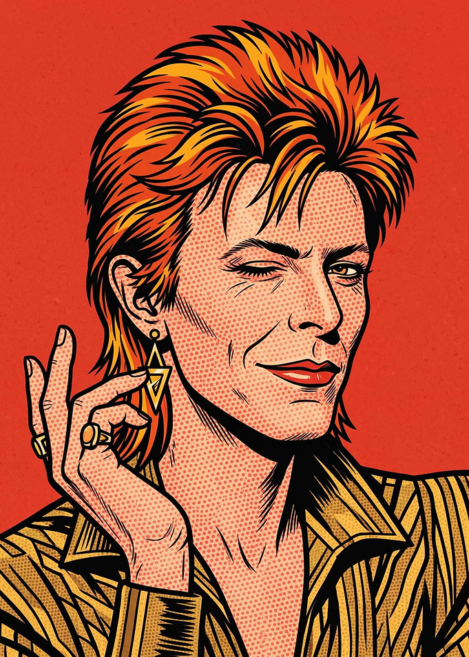 Pop Art Portrait of David Bowie