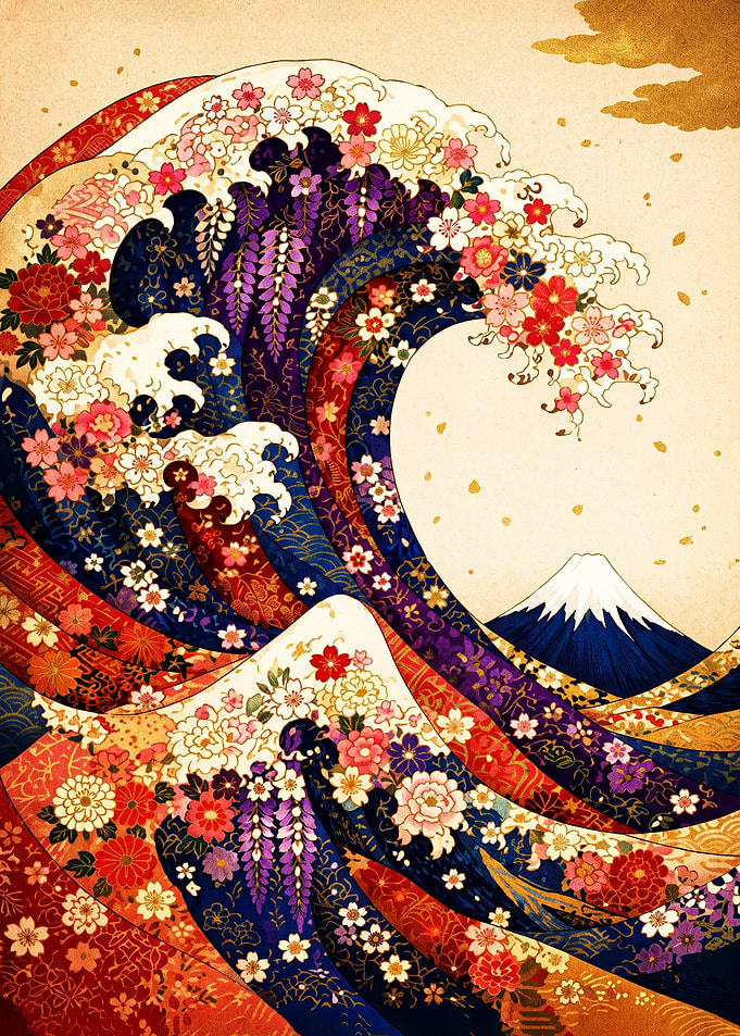 Floral Great Wave of Kanagawa