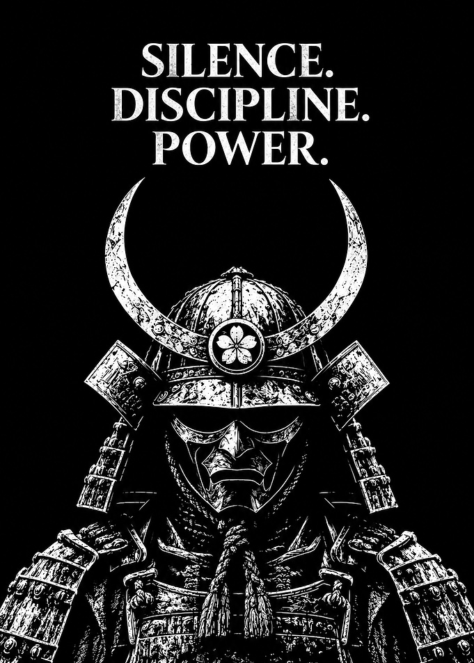 Samurai Warrior Silence Discipline Power Poster