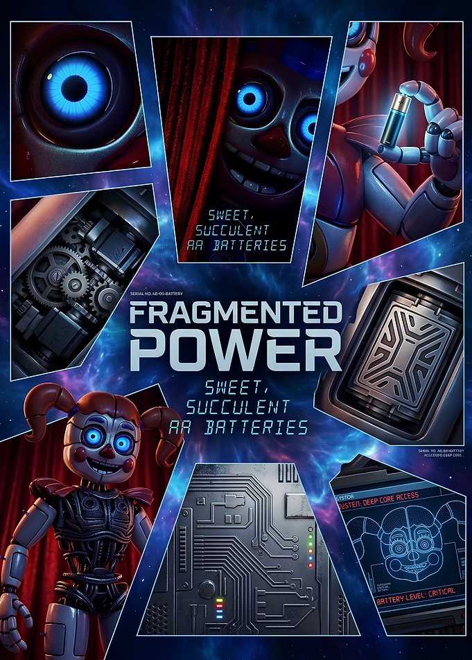 Fragmented Power Circus Baby Poster