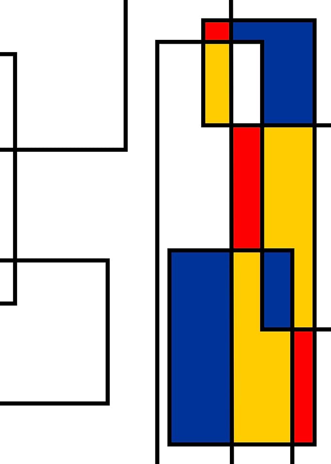 Mondrian Style Geometric Abstract Art