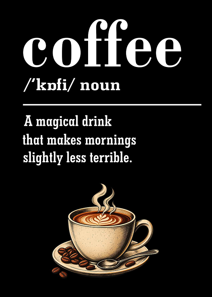 Funny Coffee Definition Poster
