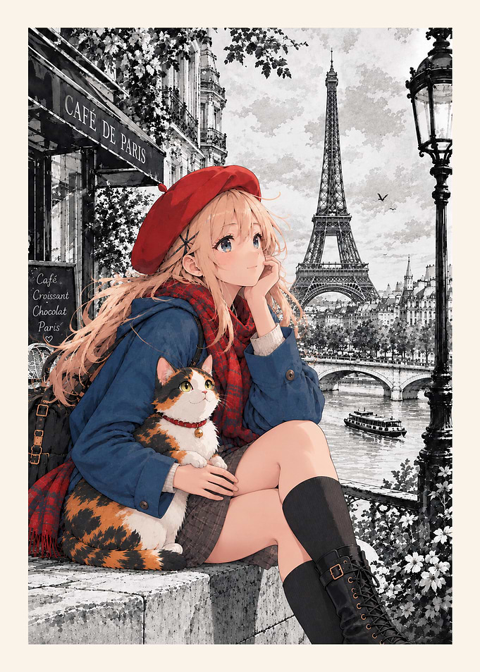 Anime Girl Portrait in Paris