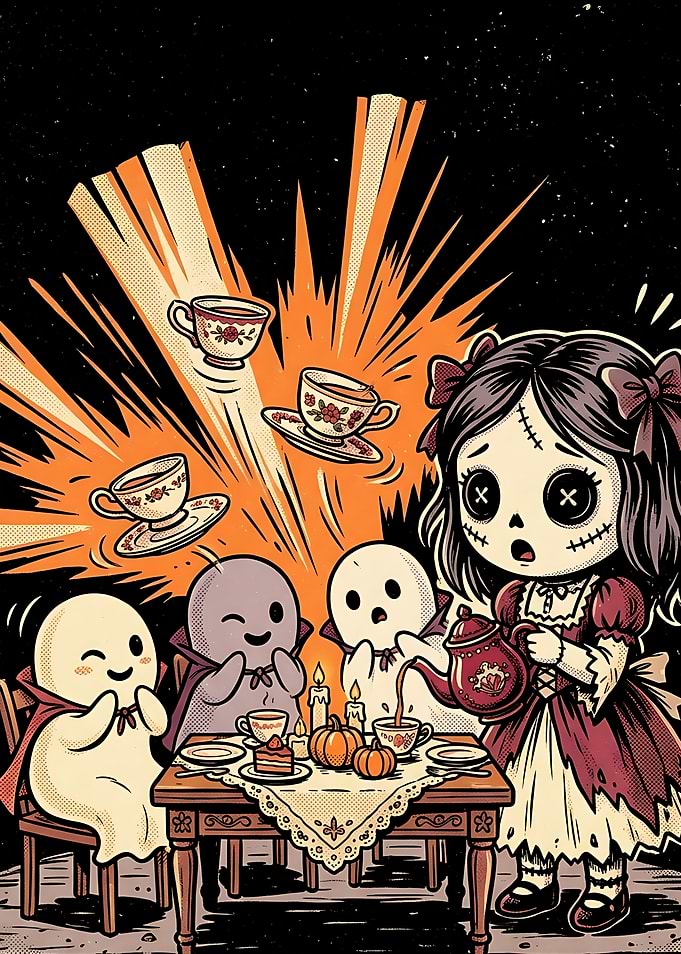 Spooky Tea Party with Ghosts