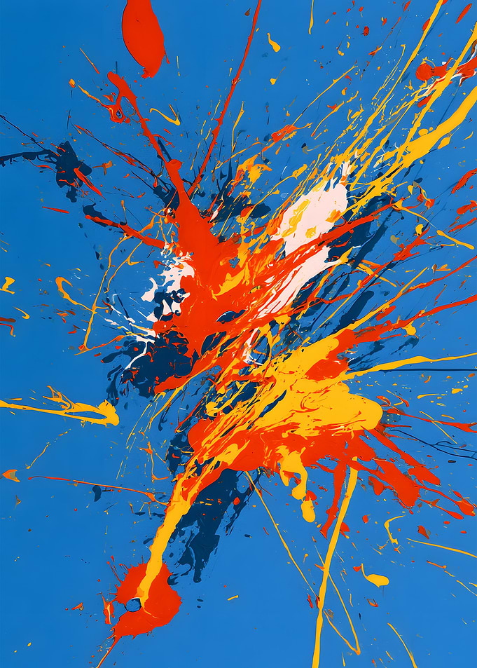 Vibrant Abstract Paint Splatter Art