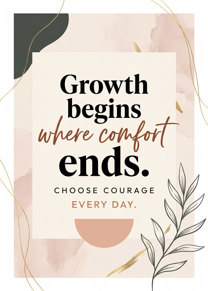 Inspirational Growth Quote Wall Art