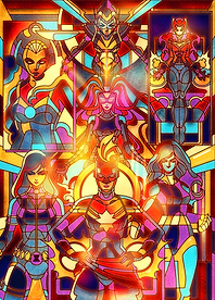 Marvel Heroines - Stained Glass Tribute
