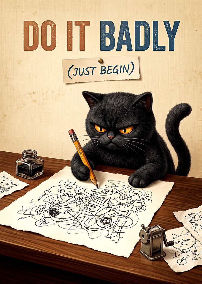 Do It Badly Inspirational Cat Poster