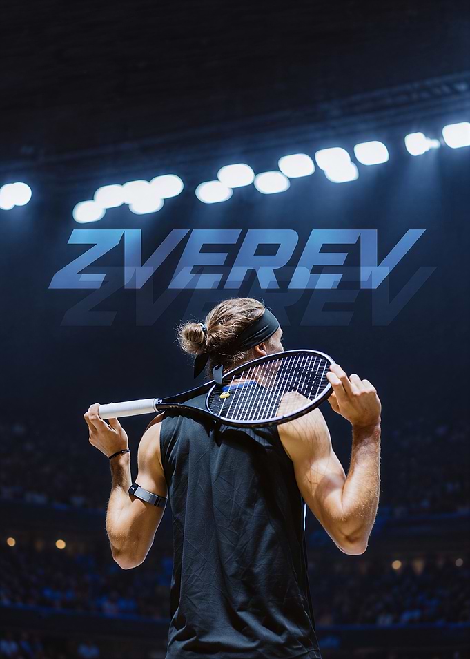 Alexander Zverev Night Time Tennis Portrait