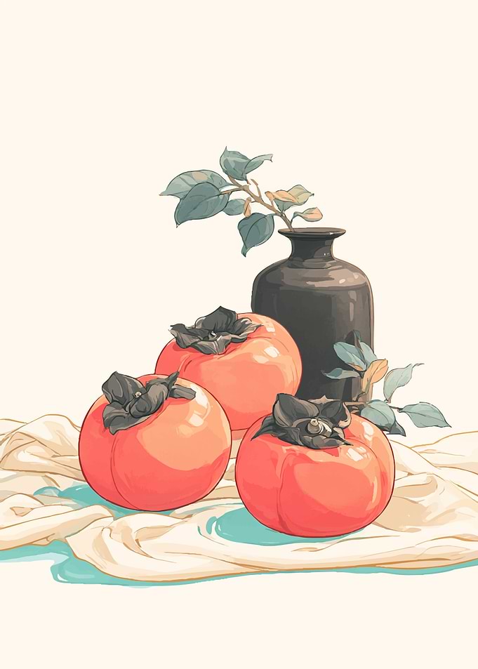 Still Life with Persimmons and Vase