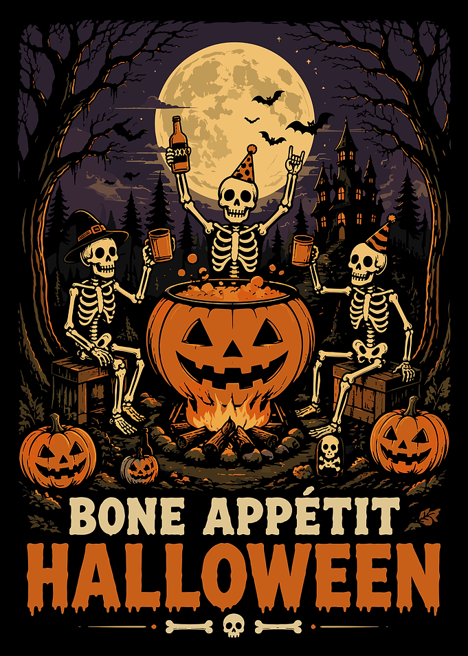 Skeletons Celebrating Halloween Party