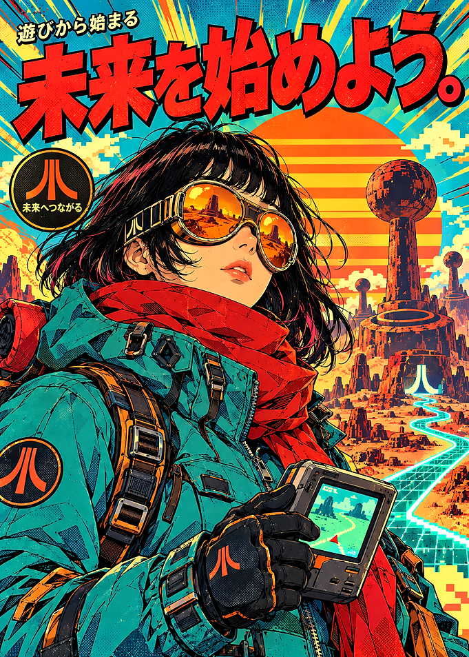 Retro Futuristic Atari Adventure Poster