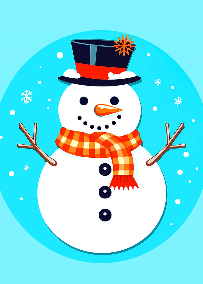 Cheerful Cartoon Snowman Illustration