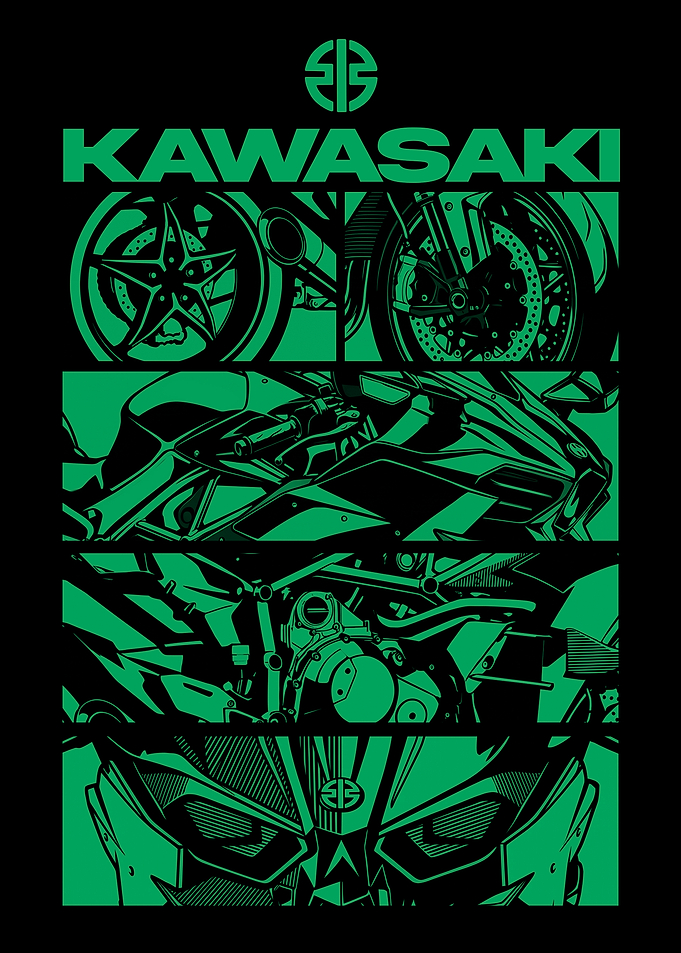 Kawasaki Motorcycle Graphic Poster