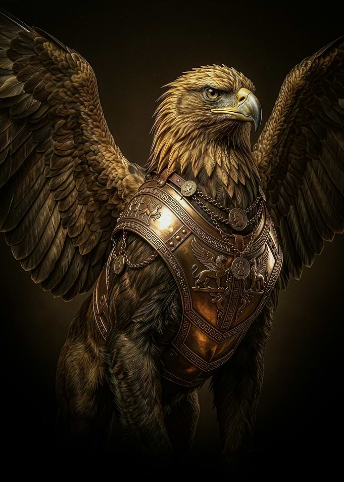 Armored Griffin Warrior Portrait