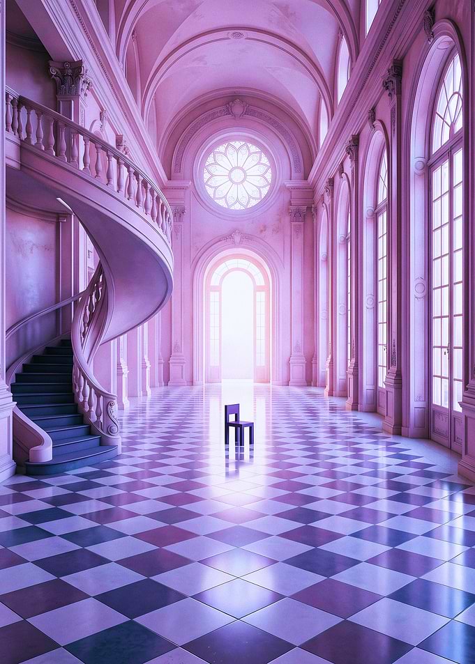 Minimalist Chair in Grand Purple Hall