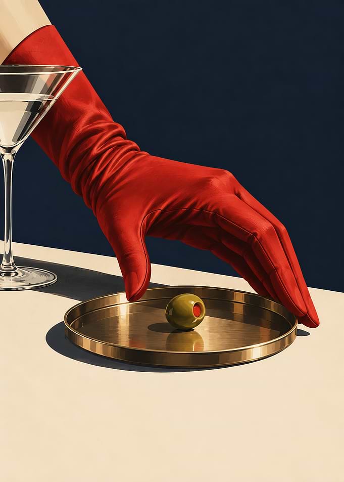 Elegant Hand Reaching for an Olive