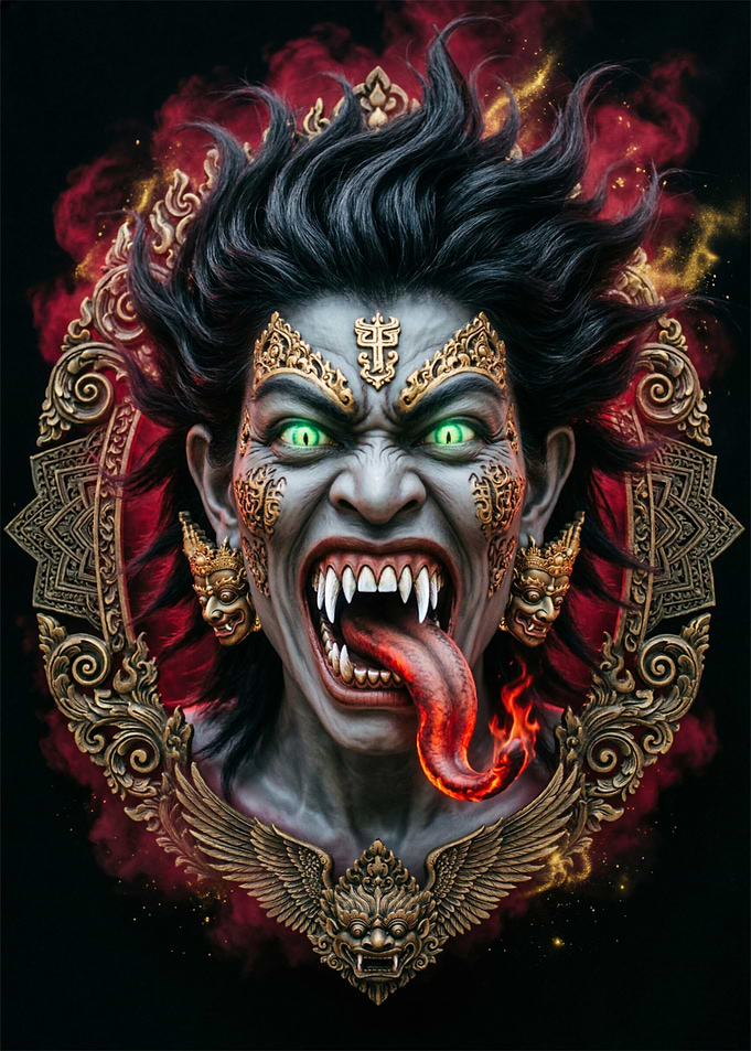 Fierce Thai Demon Portrait
