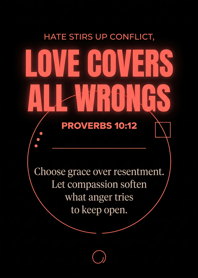 Proverbs 10:12 Inspirational Quote Poster