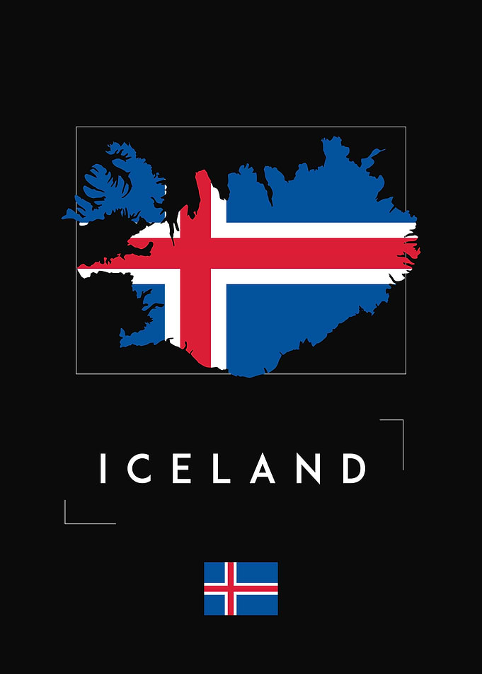Iceland Map Flag