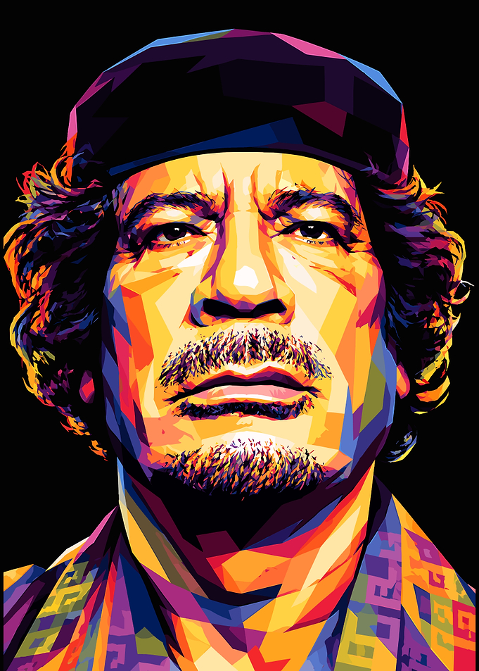 Muammar Gaddafi WPAP Pop Art Portrait