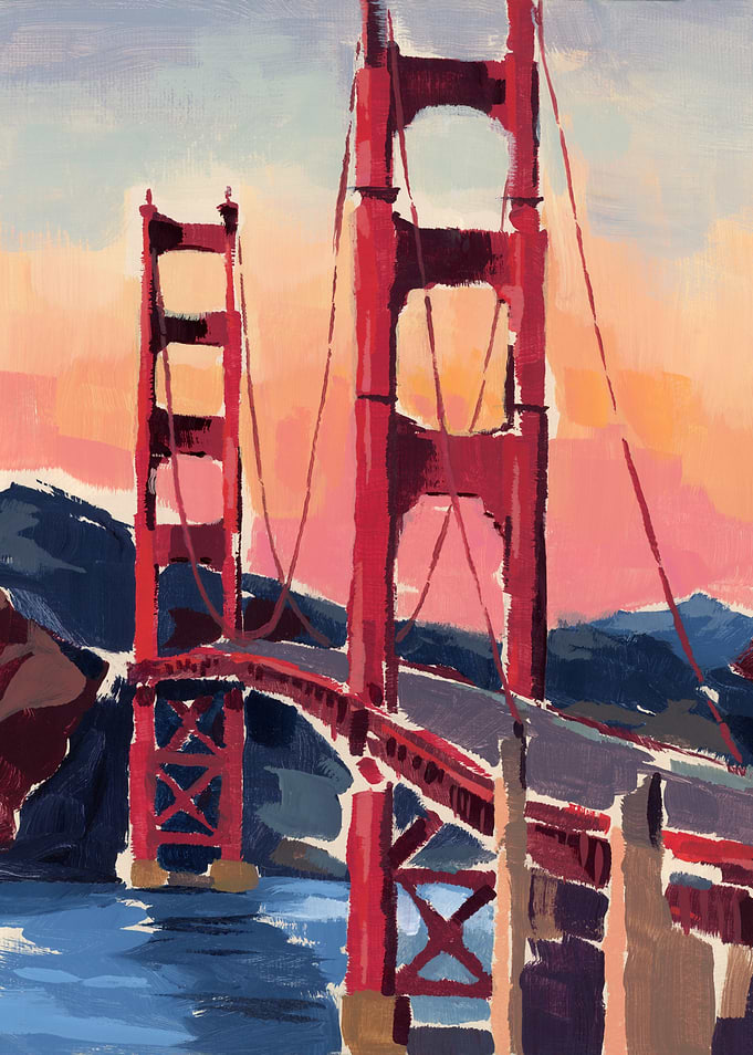 Golden Gate Bridge at Dusk Painting