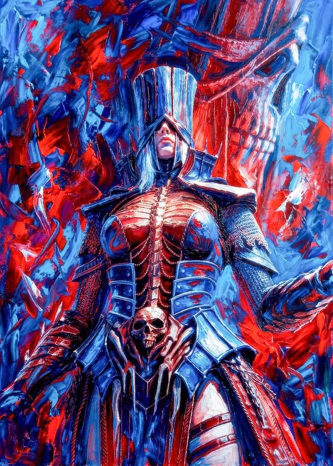 Dark Fantasy Armored Warrior Painting