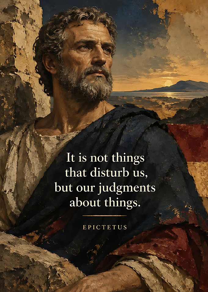 Epictetus Stoic Philosophy Quote Poster