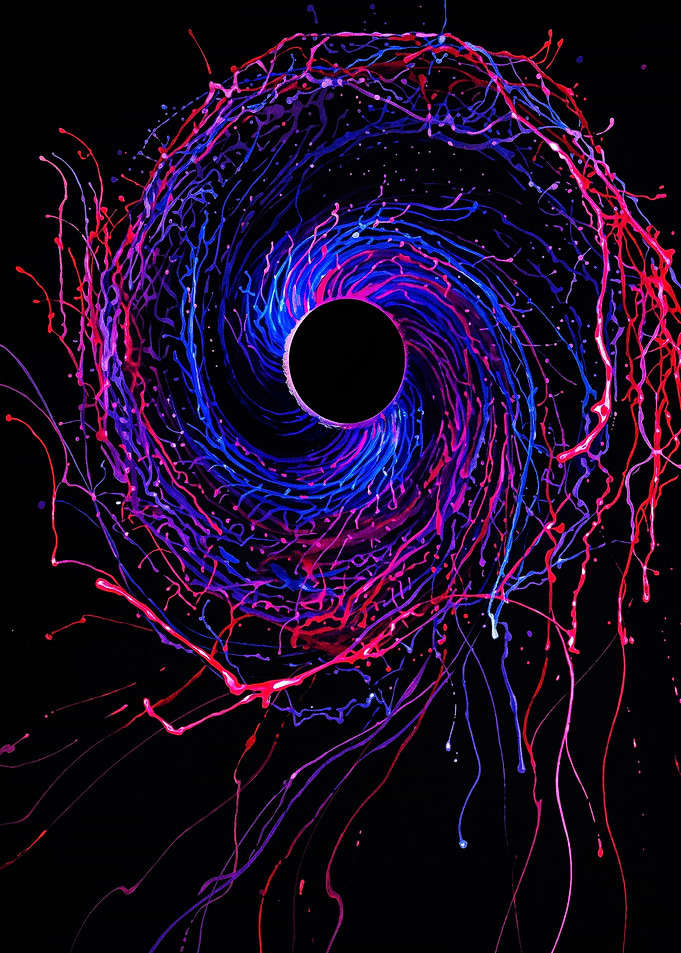 Abstract Neon Paint Spiral Vortex
