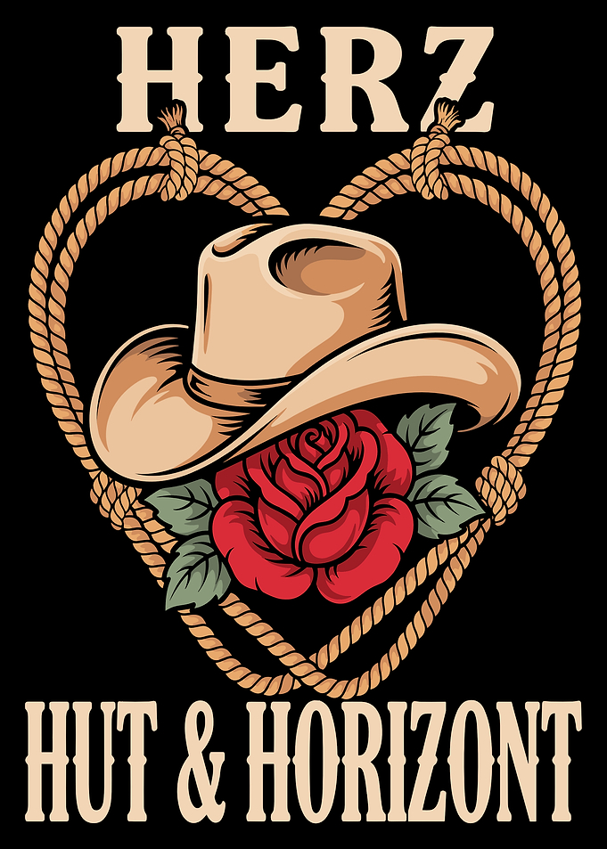 Western Cowboy Heart Rose Graphic