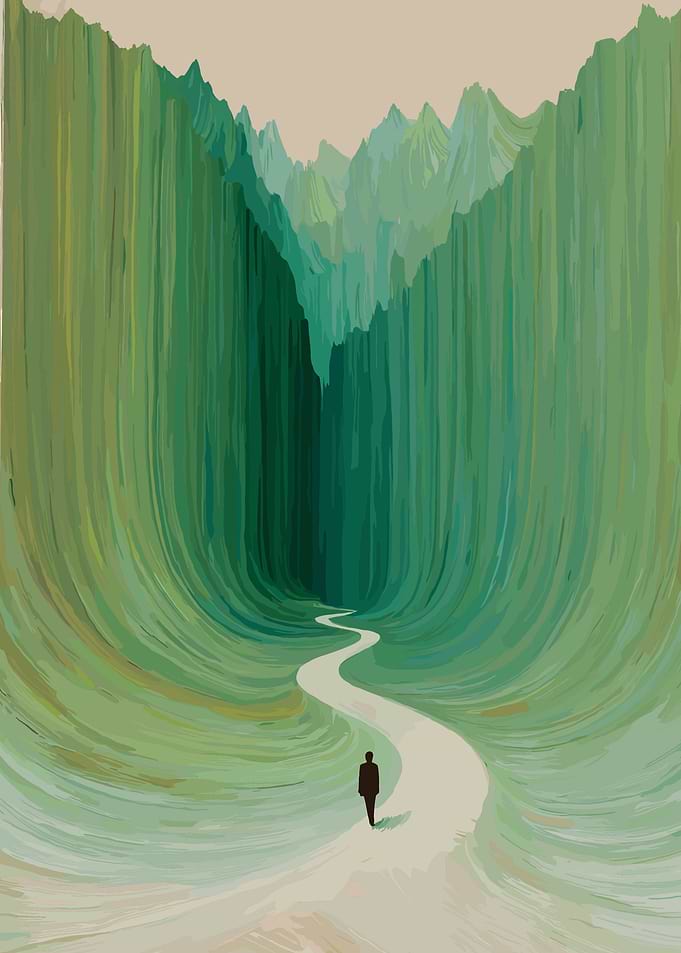 Lone Traveler in Green Canyon