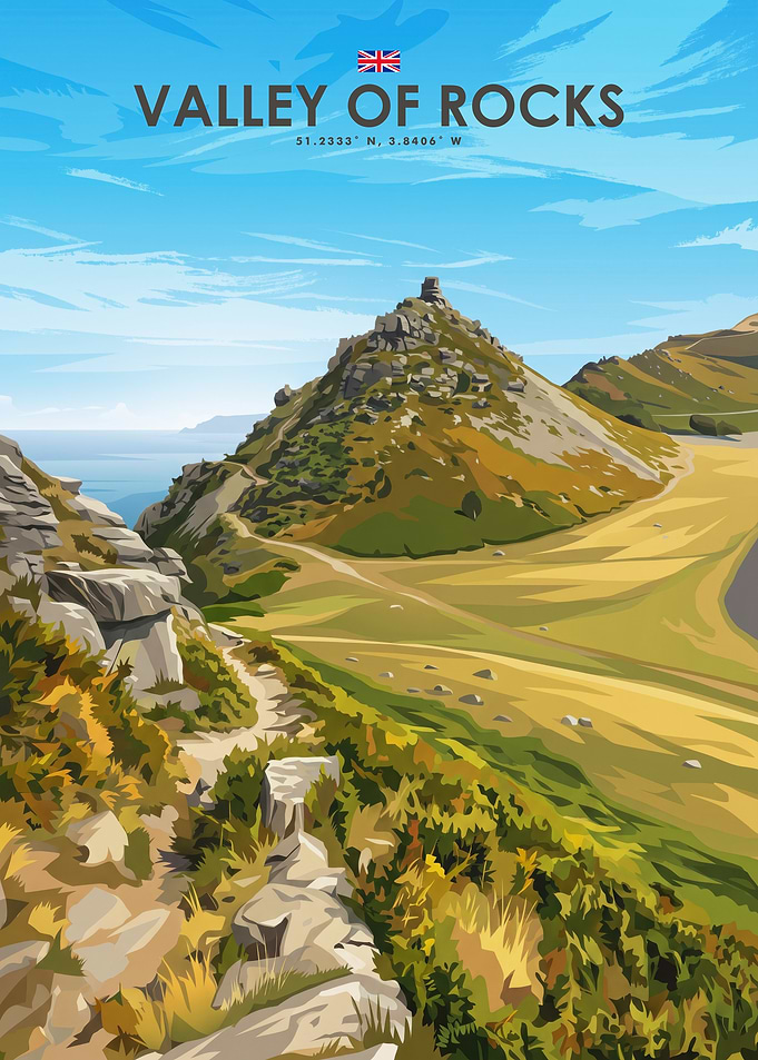 Valley of Rocks Travel Poster