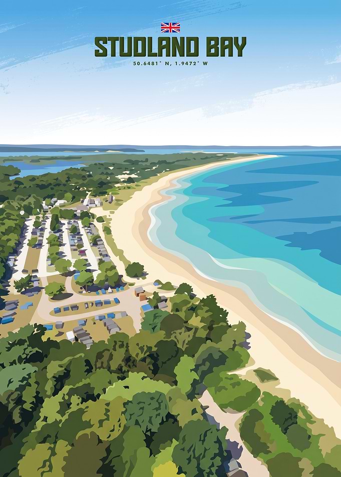 Studland Bay Travel Poster
