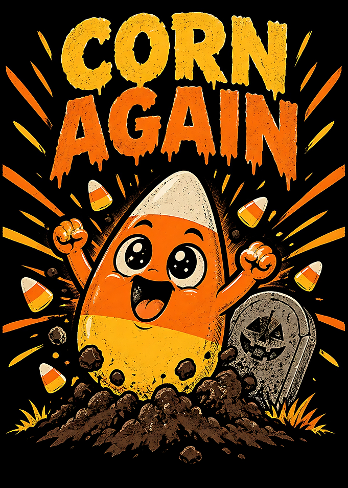 Corn Again Candy Corn Halloween Graphic