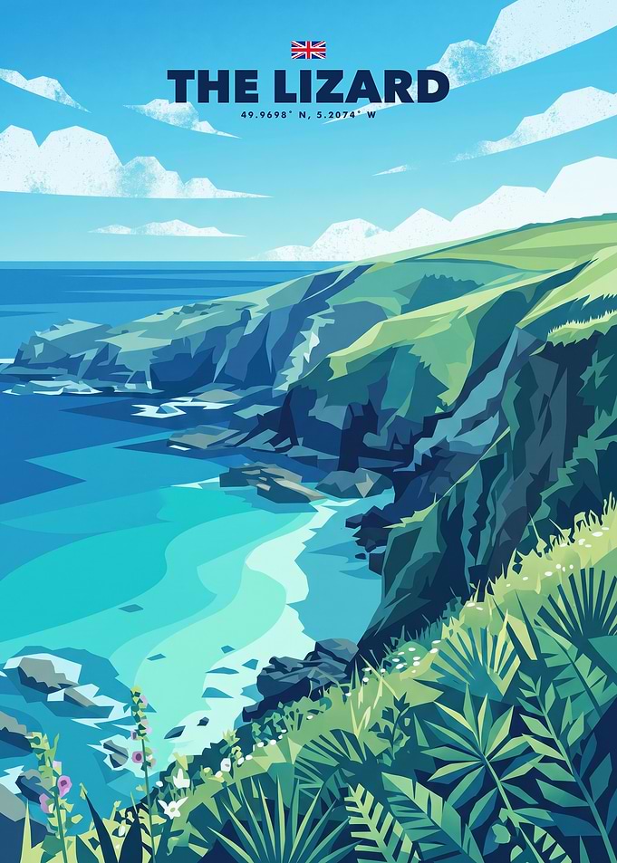The Lizard Cornwall Travel Poster