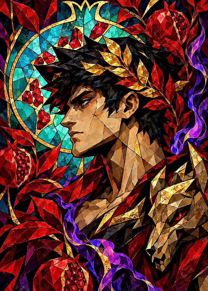 Hades Stained Glass Portrait