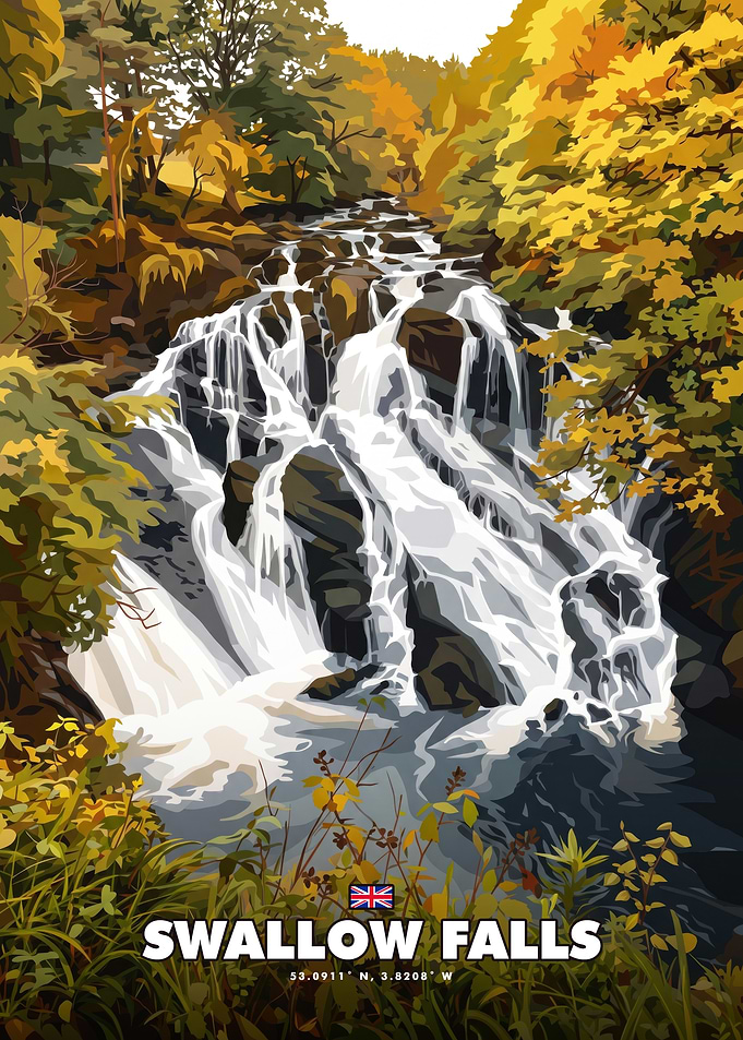 Swallow Falls Travel Poster