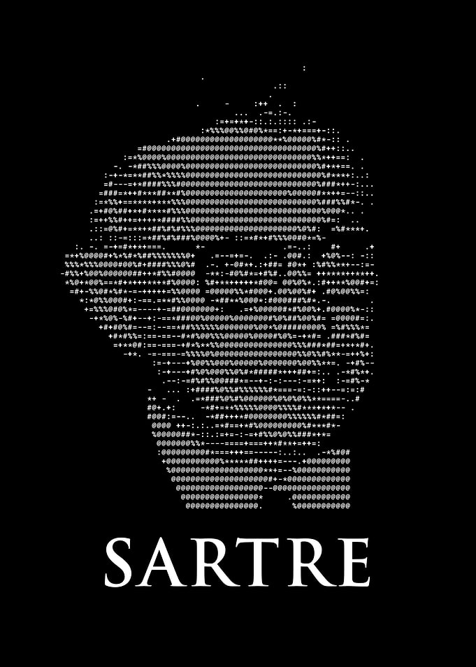 Jean-Paul Sartre ASCII Portrait