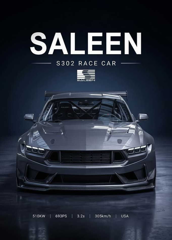 sleek front view Saleen S302 Car Poster