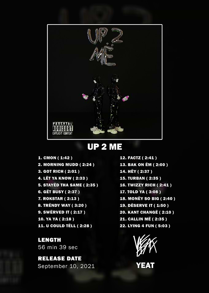 Yeat Up 2 Me Album Tracklist
