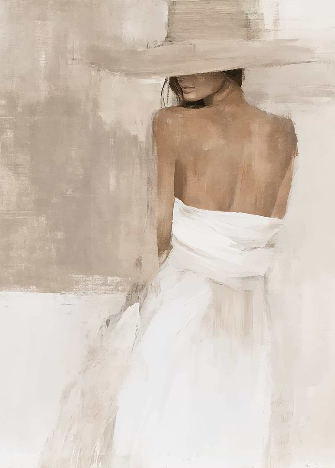 Elegant Woman in Wide-Brimmed Hat
